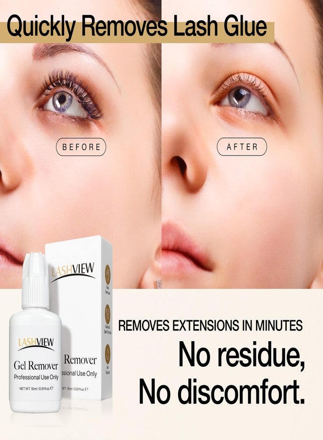 LASHVIEW Sensitive Lash Remover for Lash Extensions - Clear Eyelash Extension Remover Gel 15ml - Image 4